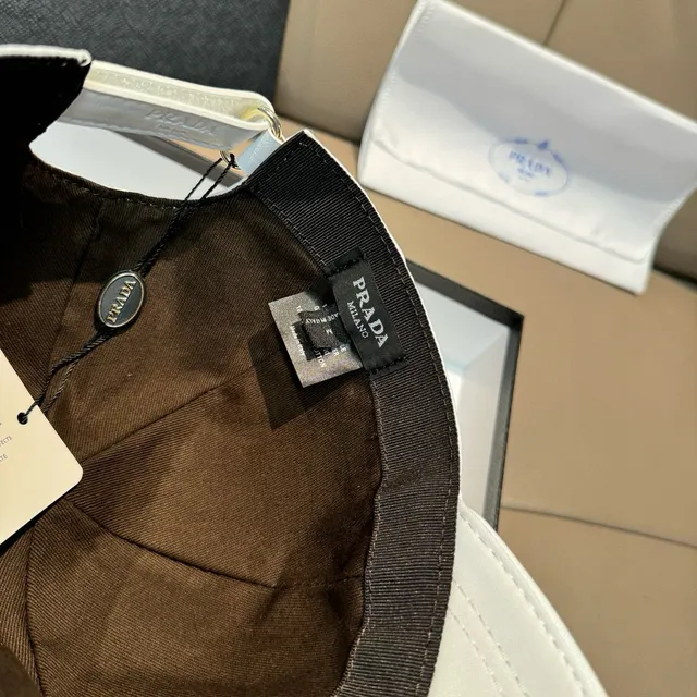 Prada White Structured Six-Panel Smooth Nylon-Like Fabric Baseball Cap 4