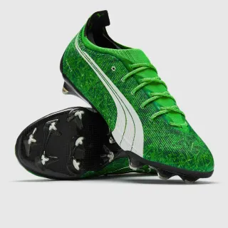 Puma Future Z Green White Knitted Upper Grass-Textured Pattern Firm-Ground Soccer Shoes