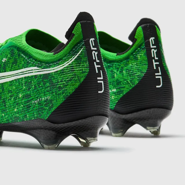 Puma Future Z Verde Branco Parte superior tricotada Padrão texturizado de grama Campo firme Sapatos de futebol 3