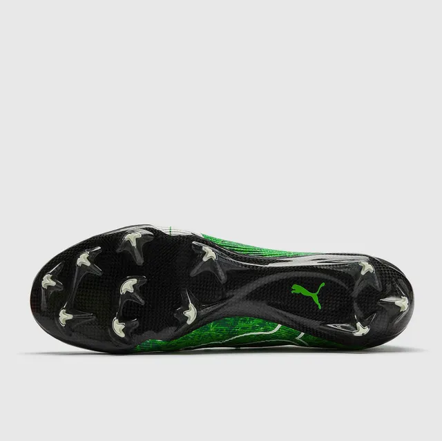 Puma Future Z Verde Branco Parte superior tricotada Padrão texturizado de grama Campo firme Sapatos de futebol 4