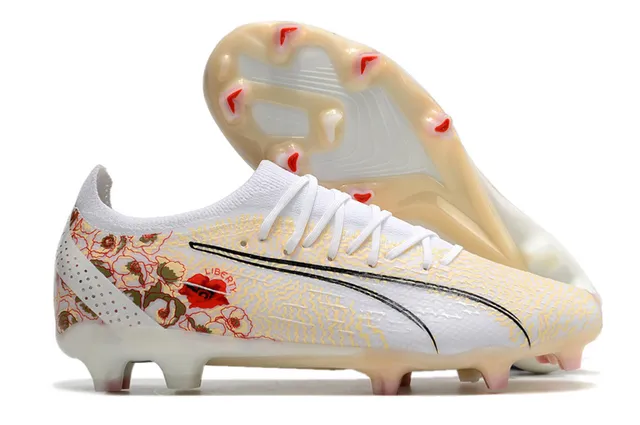 Puma Future Z Chaussures de football orange bleu à empeigne en knit de coupe basse lacets asymétriques pour terrain ferme 6