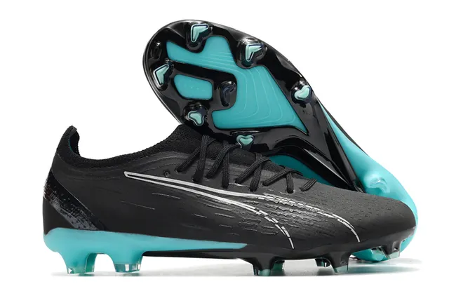 Puma Future Z Chaussures de football orange bleu à empeigne en knit de coupe basse lacets asymétriques pour terrain ferme 8