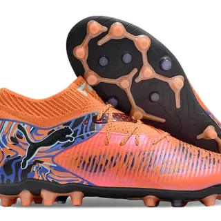 Puma Future Z Orange Blue Low-Cut Sock-Fit Collar Firm-Ground Soccer Shoes