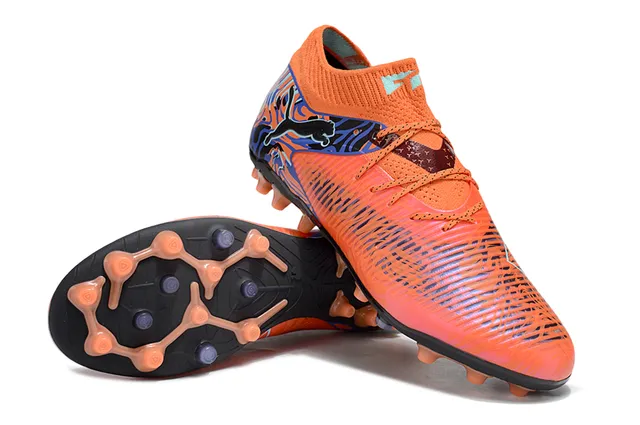 Puma Future Z orange bleu low-cut sock-fit collar terrain ferme chaussures de football 4