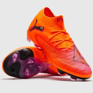 Puma Future Z Orange Purple Knit Upper High-Cut Sock Collar Firm-Ground Soccer Shoes