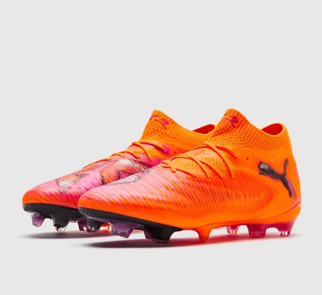 Puma Future Z Orange Purple Knit Upper High-Cut Sock Collar Firm-Ground Soccer Shoes 11