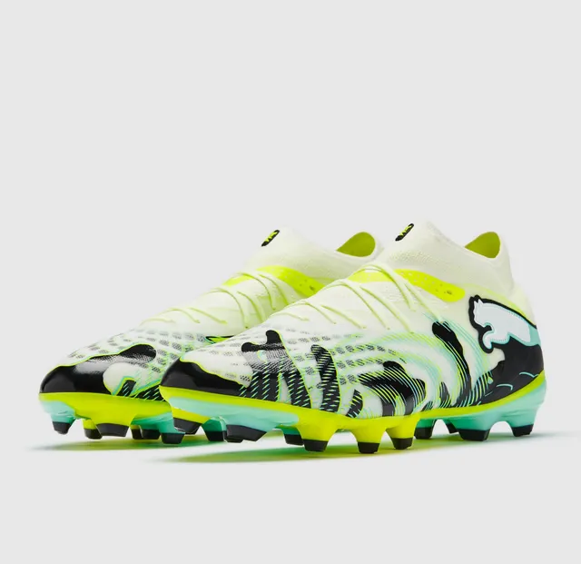 Puma Future Z jaune vert bas cut haut à encolure chaussette sol ferme chaussures de football 11