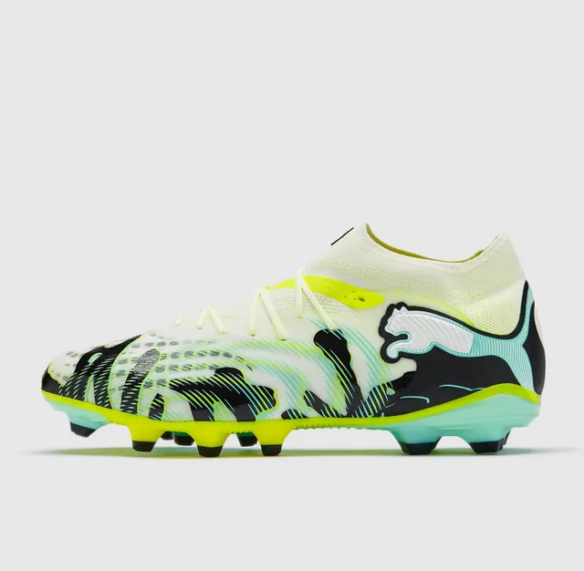 Puma Future Z jaune vert bas cut haut à encolure chaussette sol ferme chaussures de football 15