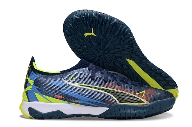 Puma Navy Yellow Low-Profile Sock-Fit Upper Dynamic Multicolor Gradient Overlay Sneakers 1