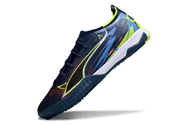 Puma Navy Yellow Low-Profile Sock-Fit Upper Dynamic Multicolor Gradient Overlay Sneakers 3
