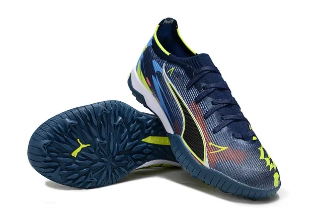 Puma Navy Yellow Low-Profile Sock-Fit Upper Dynamic Multicolor Gradient Overlay Sneakers 4
