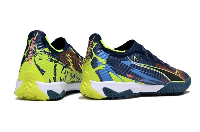 Puma Navy Yellow Low-Profile Sock-Fit Upper Dynamic Multicolor Gradient Overlay Sneakers 5
