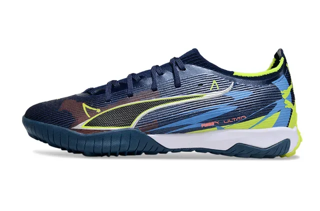 Puma Navy Yellow Low-Profile Sock-Fit Upper Dynamic Multicolor Gradient Overlay Sneakers 7