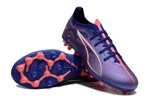 Puma Purple Blue Low-Cut Textured Synthetic Upper Firm-Ground Soccer Shoes 4