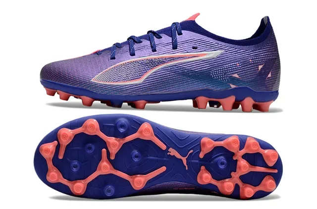 Puma Purple Blue Low-Cut Textured Synthetic Upper Firm-Ground Soccer Shoes 6