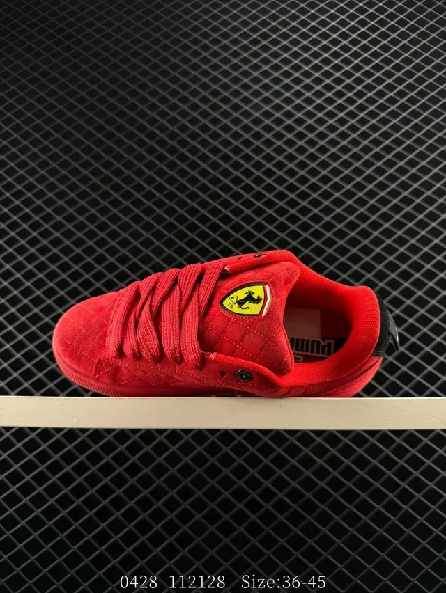Puma Suede 50 Break Rouge Blanc matelassé haut Formstrip logo latéral lifestyle sneakers 4