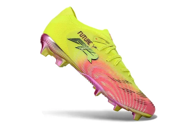 Puma Yellow Pink Low-Cut Synthetic Upper Gradient Colorway Firm-Ground Soccer Shoes 2