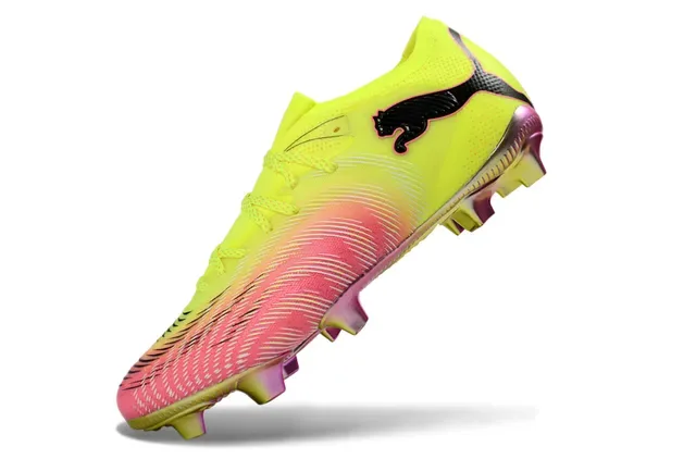 Puma Yellow Pink Low-Cut Synthetic Upper Gradient Colorway Firm-Ground Soccer Shoes 3