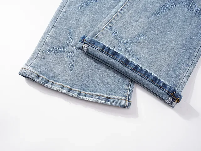 Purple Brand Blue Silver Flared-Leg Light-Wash Denim Jeans 11
