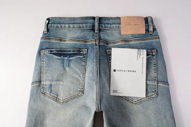 Purple Brand Distressed Light-Wash Raw-Edge Slim-Straight Jeans 6