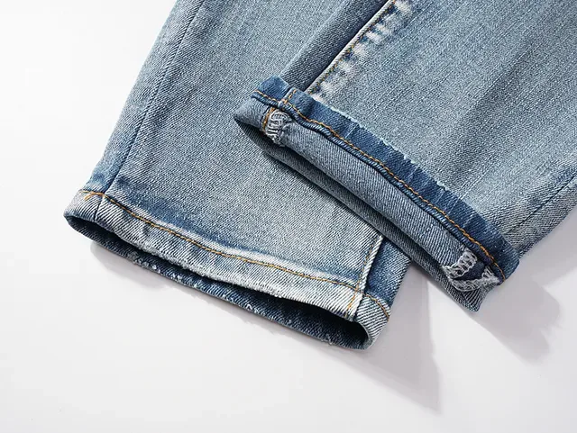 Purple Brand Distressed Light-Wash Slim-Fit Jeans 9