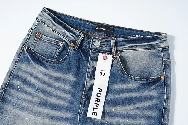 Purple Brand Distressed Paint-Splattered Tapered-Fit Mid-Rise Jeans 4