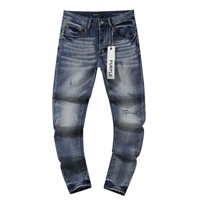 Purple Brand Distressed Slim-Tapered Blue Jeans 2