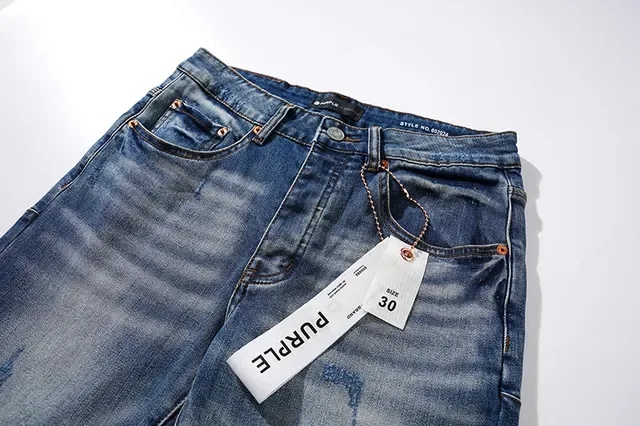 Purple Brand Distressed Slim-Tapered Blue Jeans 4