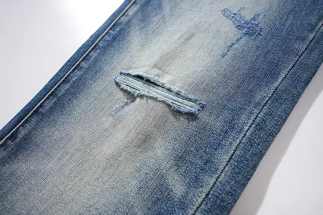 Purple Brand Distressed Slim-Tapered Blue Jeans 10