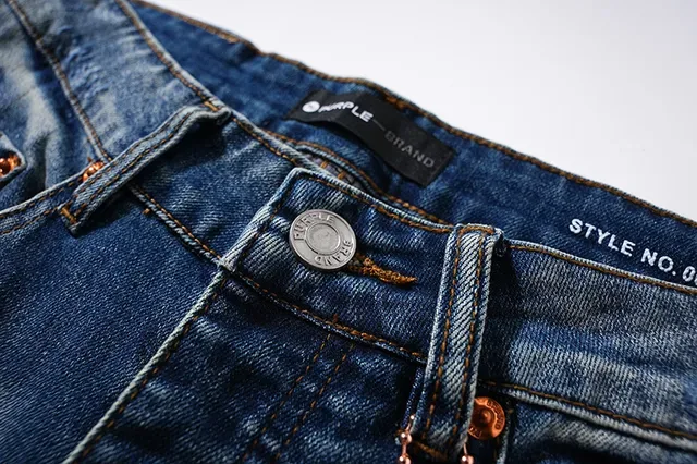 Purple Brand Distressed Slim-Tapered Blue Jeans 14
