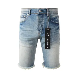 Purple Brand Medium-Wash Distressed Denim Shorts