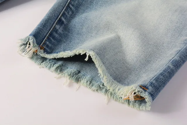 Purple Brand Medium-Wash Distressed Denim Shorts 5