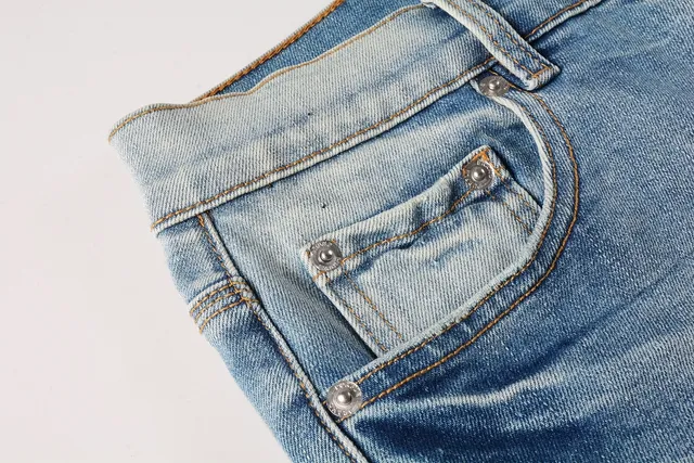Purple Brand Medium-Wash Distressed Denim Shorts 7