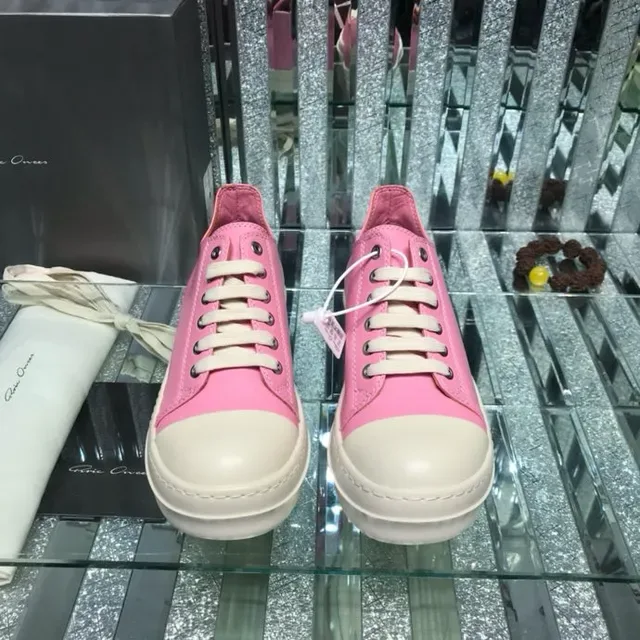 Rick Owens DRKSHDW Geobasket Pink and Cream Lifestyle Sneakers 2