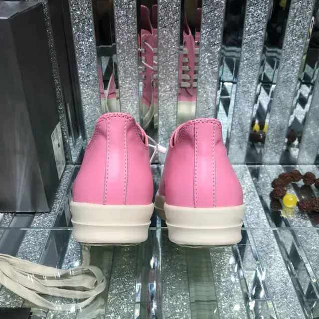 Rick Owens DRKSHDW Geobasket Pink and Cream Lifestyle Sneakers 4