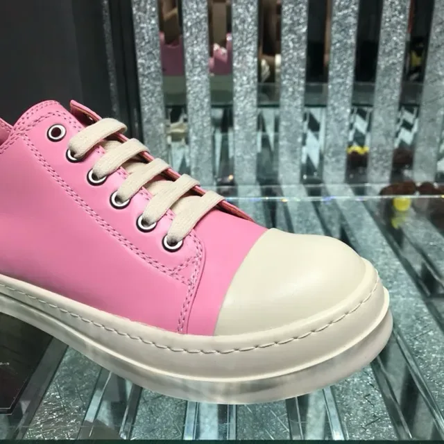 Rick Owens DRKSHDW Geobasket Pink and Cream Lifestyle Sneakers 6