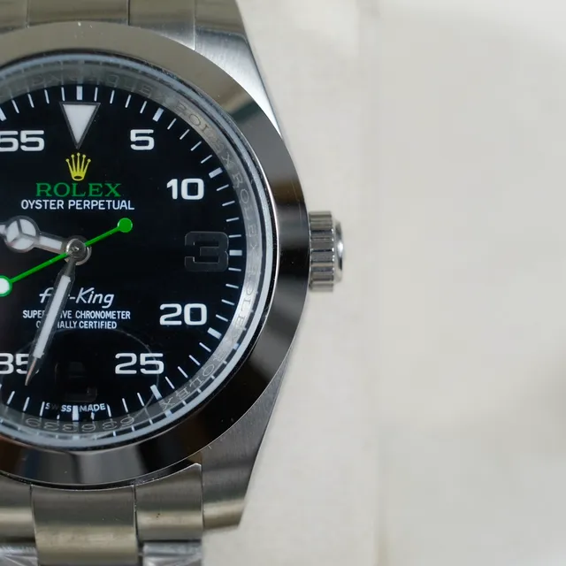 Rolex Air-King Cadran Noir Acier Inoxydable Montre Mécanique 9