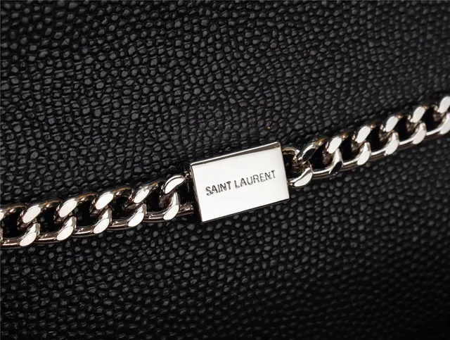 Saint Laurent Black Gold Structured Flap Strap Chain Bag 2