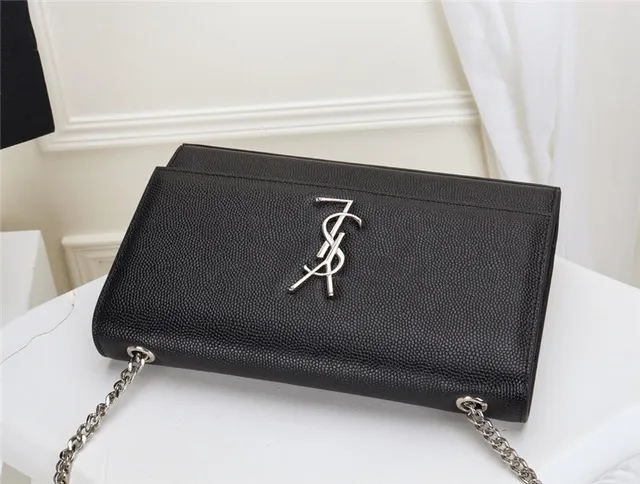 Saint Laurent Black Gold Structured Flap Strap Chain Bag 3
