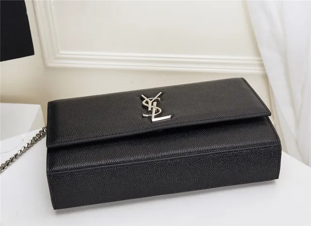 Saint Laurent Black Gold Structured Flap Strap Chain Bag 5