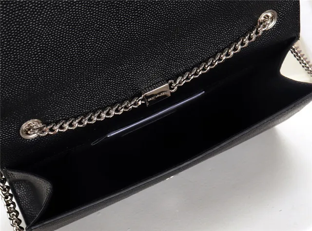Saint Laurent Black Gold Structured Flap Strap Chain Bag 7