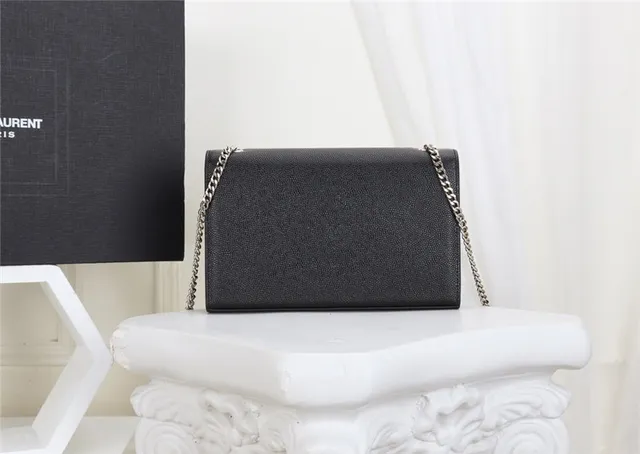 Saint Laurent Black Gold Structured Flap Strap Chain Bag 8
