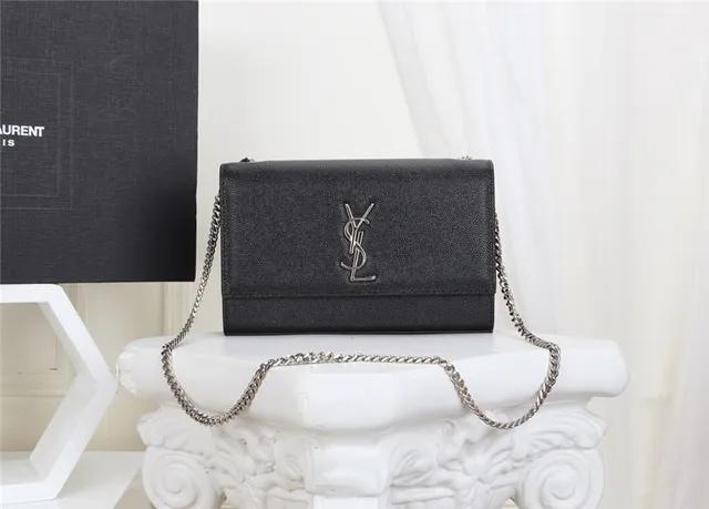 Saint Laurent Black Gold Structured Flap Strap Chain Bag 10