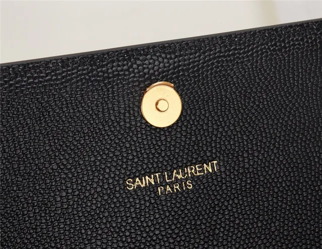 Saint Laurent Black Gold Structured Flap Strap Chain Bag 13