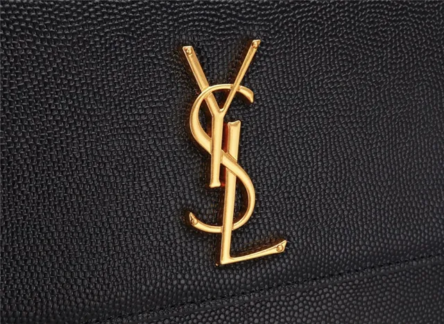 Saint Laurent Black Gold Structured Flap Strap Chain Bag 16