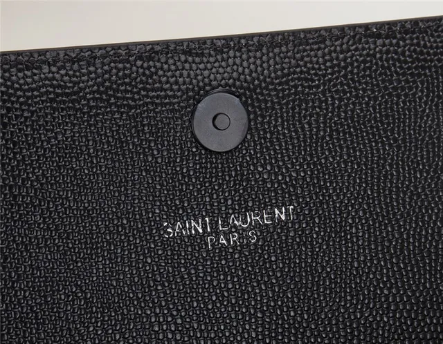 Saint Laurent Black Gold Structured Flap Strap Chain Bag 22