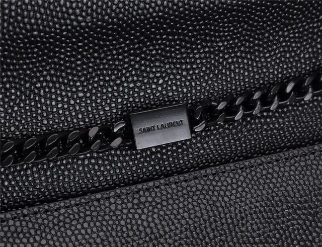 Saint Laurent Black Gold Structured Flap Strap Chain Bag 23