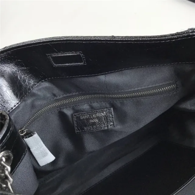 Saint Laurent Niki Burgundy Silver Quilted Chevron Patent Leather Chain Bag 2