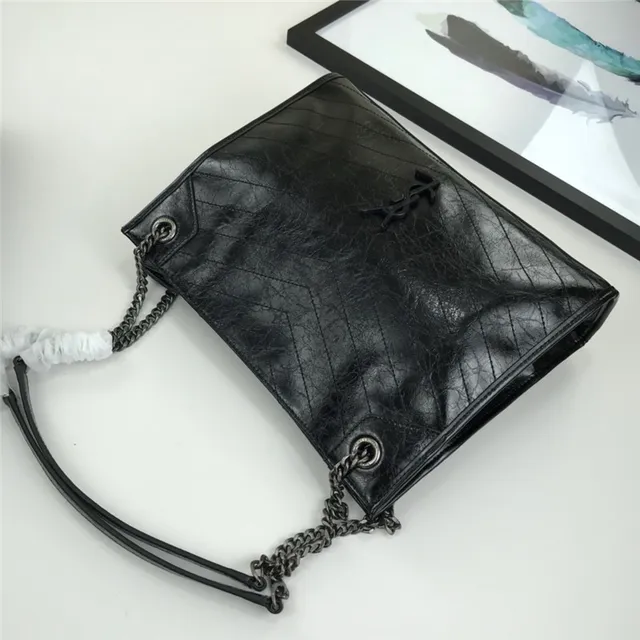 Saint Laurent Niki Burgundy Silver Quilted Chevron Patent Leather Chain Bag 4