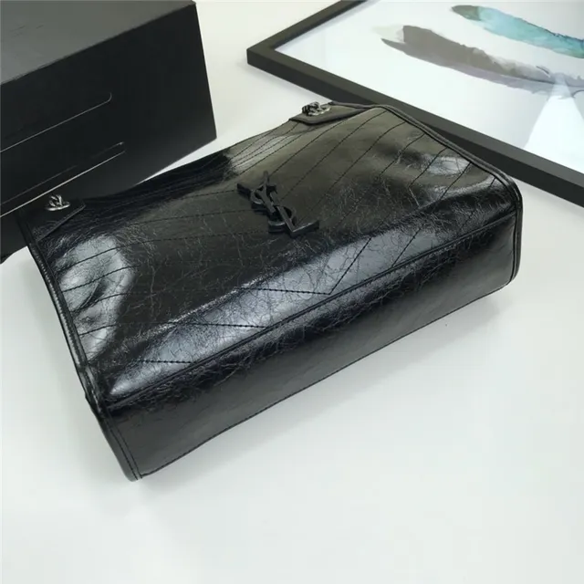 Saint Laurent Niki Burgundy Silver Quilted Chevron Patent Leather Chain Bag 5